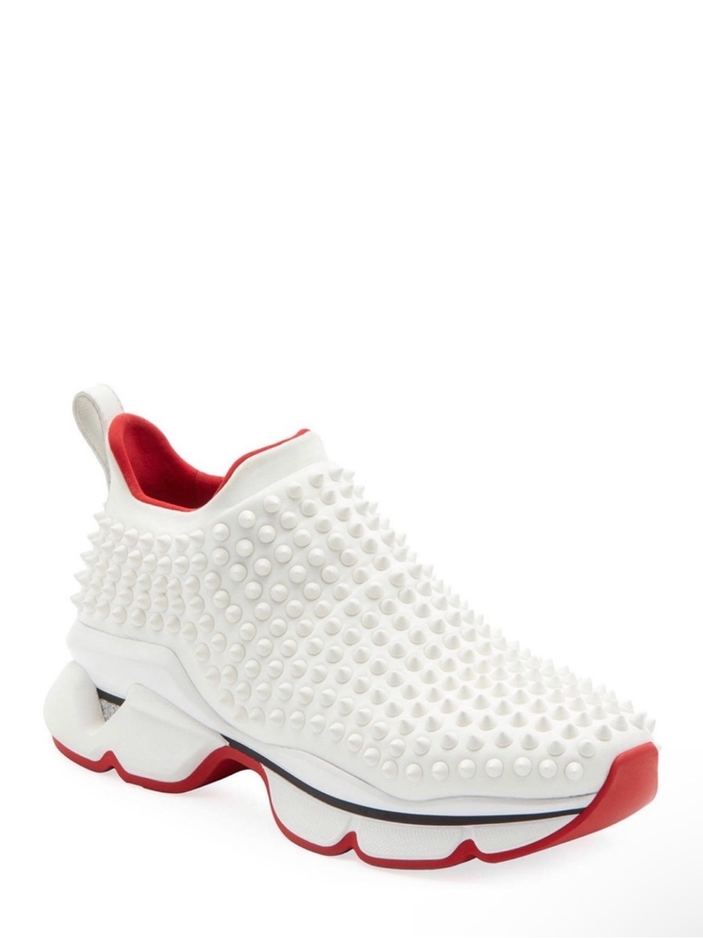 NEW Christian Louboutin Spike Sock Sneakers White EU38/8